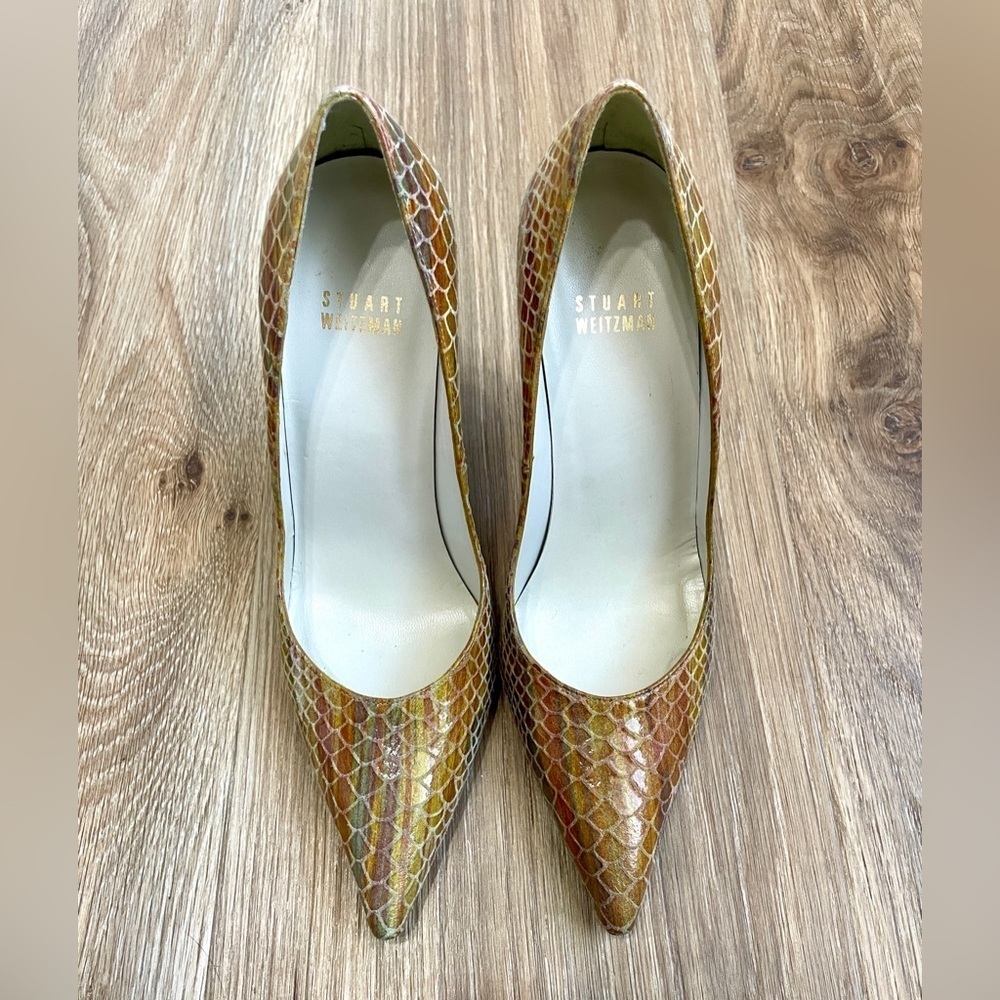 Stuart Weitzman Python Printed Stilettos Size 6.5